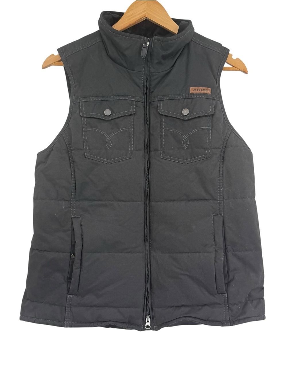 ARIAT Grizzly Quilted CONCEALED CARRY Vest Women Black Size M Zip Up Workwear